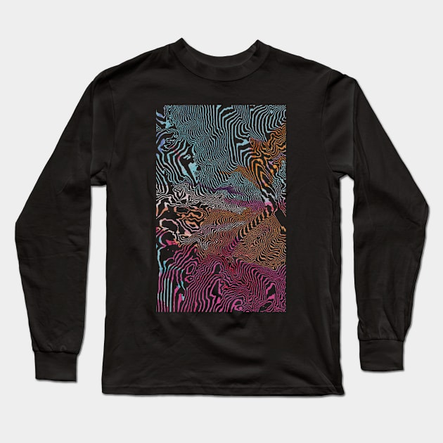 Mount Blanc Modern Topographic Long Sleeve T-Shirt by DustedDesigns